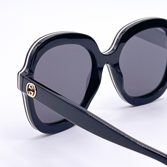 NEW GUCCI GG1240S 001 BLACK OVERSIZED ROUND WOMEN SUNGLASSES GUCCI - Picture 6 of 14
